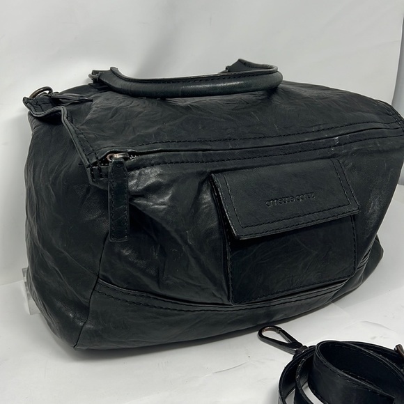 Annette Gortz Large Pandora Leather Shoulder Crossbody Bag Charcoal Black Bag - Picture 2 of 16